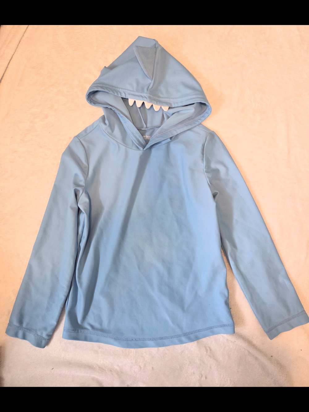 Carter's Light Blue Shark Hooded Pullover Sun Water Shirt 5T UPF 50+